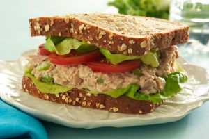 A Classic Tuna Sandwich on whole wheat bread