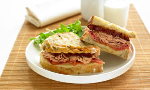 prosciutto provolone and tuna panini