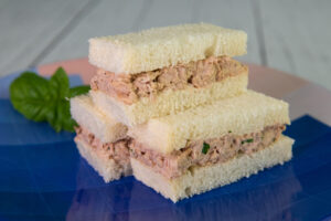3 stacked Tuna Finger Sandwiches