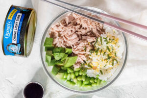 A sushi bowl with Ocean's Chunk Light Tuna