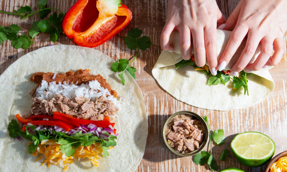 Oceans Tuna in basil Burrito 2