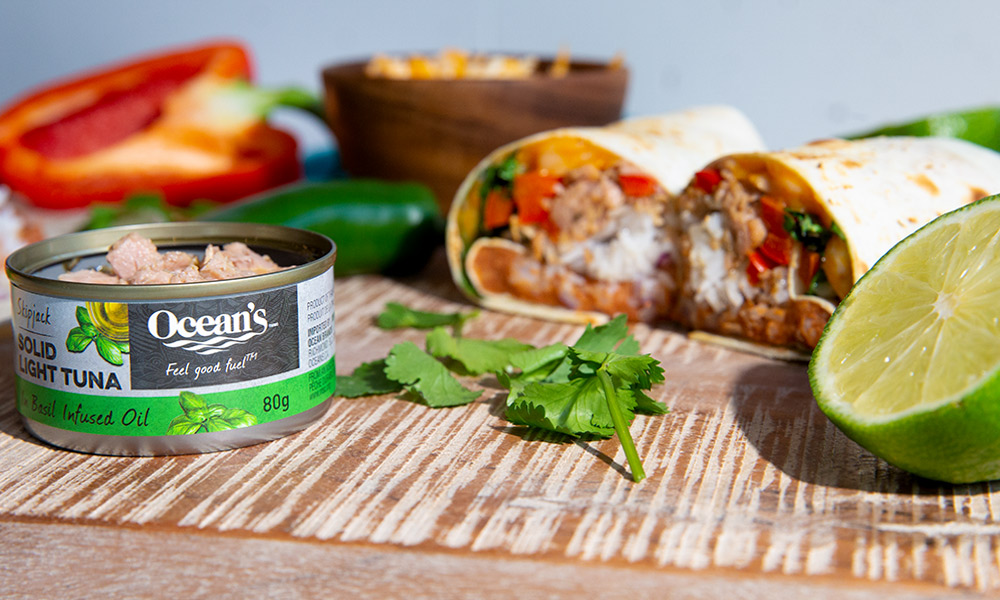 Oceans Tuna in basil Burrito 3